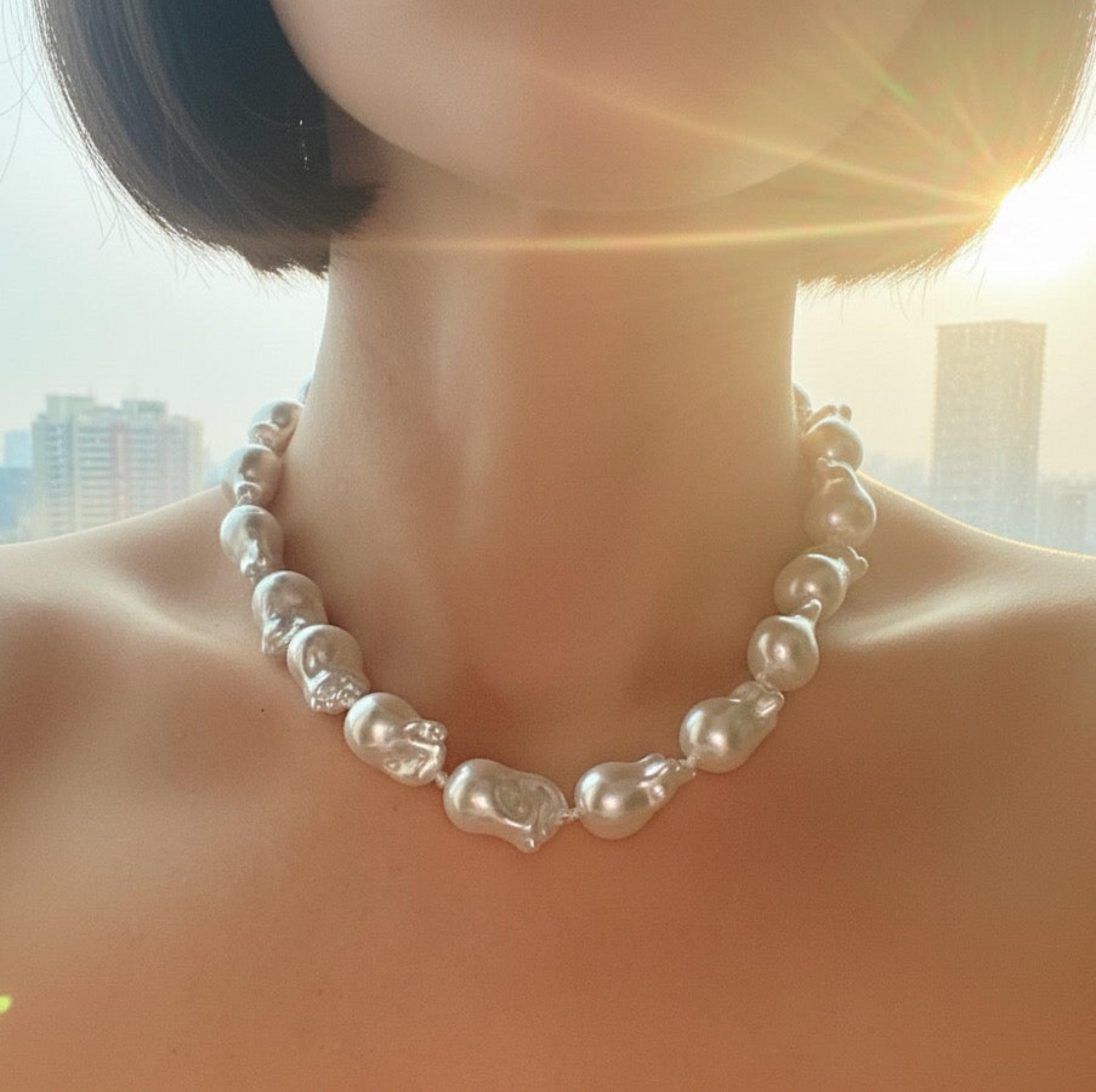 Modern Baroque Pearl Necklace